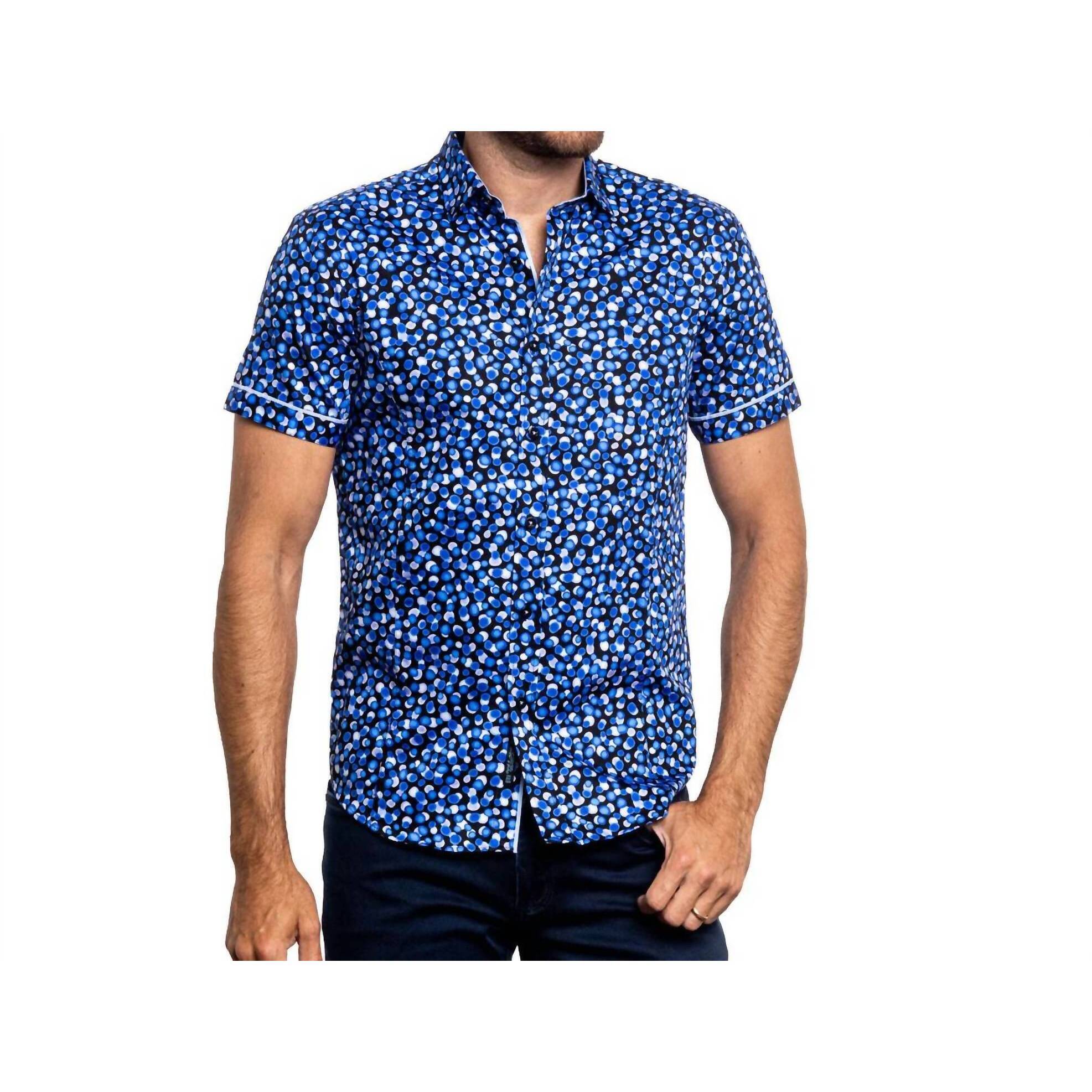 New Eight X Powerhouse Short Sleeve Button Down Shirt In Blue